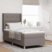 vidaXL Bäddfjäder med LED-ljusslingor Taupe 80 x 200 cm tyg
