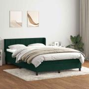 vidaXL Ramsäng med madrass mörkgrön 160x220 cm sammet