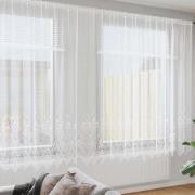vidaXL Spetsgardin med gardiner Vit 900 x 240 cm Polyester