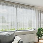vidaXL Spetsgardin med gardiner Blommor Vit 160 x 400 cm Polyester