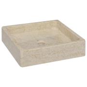 vidaXL Handfat gräddvit 40x40x10 cm marmor