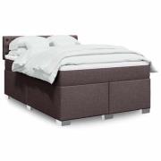 vidaXL Ramsäng med madrass mörkbrun 140x190 cm tyg