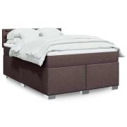 vidaXL Ramsäng med madrass mörkbrun 140x190 cm tyg