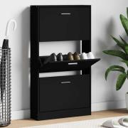 vidaXL Skoskåp svart 59x17x108 cm konstruerat trä