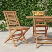 vidaXL Hopfällbara trädgårdsstolar 2 st 47x63x90 cm massiv teak