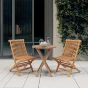 vidaXL Matgrupp för trädgården 3 delar massivt teakträ