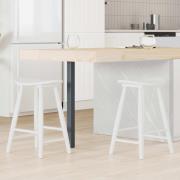 vidaXL Matstolar 2 pcs Vit 46 x 37 x 63 cm Massiv Gummiträ