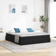 vidaXL Förvaringssäng med madrass Svart 180 x 200 cm Sammet