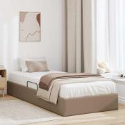 vidaXL Förvaringssäng med huvudgavel Cappucino 90 x 200 cm Konstläder