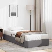 vidaXL Förvaringssäng med huvudgavel Grå 100 x 200 cm Konstläder