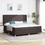vidaXL Bäddfjäder med madrass med led Brun 200 x 200 cm tyg