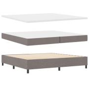 vidaXL Bäddfjäder med madrass med led Taupe 200 x 200 cm tyg