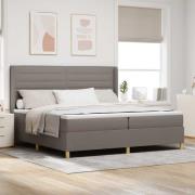vidaXL Bäddfjäder med LED-ljusslingor Taupe 200 x 200 cm tyg