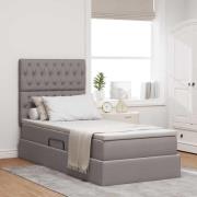 vidaXL Förvaringssäng med madrass Taupe 90 x 200 cm Polyester