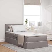 vidaXL Förvaringssäng med madrass Taupe 100 x 200 cm Konstruerat trä