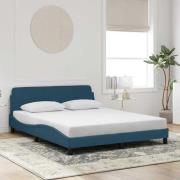 vidaXL Bed Frame with Headboard "Dover" Blue 160x200 cm Velvet