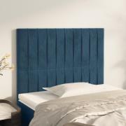 vidaXL Sänggavel mörkblå 100x5x118/128 cm sammet