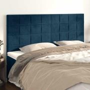 vidaXL Sänggavel mörkblå 200x5x118/128 cm sammet