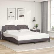 vidaXL Bed Frame without Mattress "Zadar" Grey 180x200 cm Faux Leather
