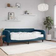 vidaXL Dagbädd med madrass blå 100x200 cm sammet
