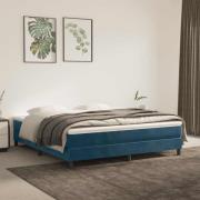 vidaXL Boxspring-sängram mörkblå 180x200 cm sammet