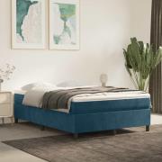 vidaXL Boxspring-sängram mörkblå 140x190 cm sammet