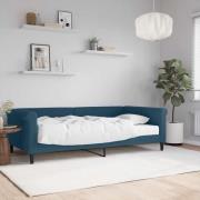 vidaXL Dagbädd med madrass blå 100x200 cm sammet
