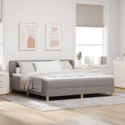 vidaXL Bäddfjäder med madrass med huvudgavel Taupe 180 x 200 cm tyg