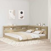 vidaXL Bokhylla Säng med hylla Sonoma ek 180 x 200 cm Konstruerat trä