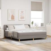 vidaXL Bäddfjäder med madrass med huvudgavel Taupe 180 x 200 cm tyg