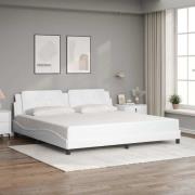 vidaXL Bed Frame without Mattress "Zadar" White 200x200 cm Faux Leathe...