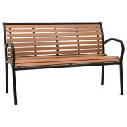 vidaXL Trädgårdsbänk svart och brun 116 cm stål och WPC