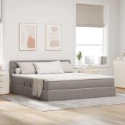 vidaXL Förvaringssäng med madrass Taupe 180 x 200 cm Konstruerat trä