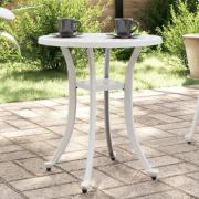 vidaXL Trädgårdsbord vit Ø48x53 cm gjuten aluminium