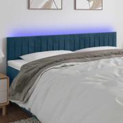 vidaXL Sänggavel LED mörkblå 180x5x78/88 cm sammet