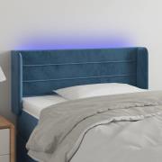 vidaXL Sänggavel LED Mörkblå 93x16x78/88 cm sammet