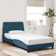 vidaXL Bed Frame without Mattress Blue 100x200 cm Velvet