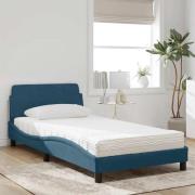 vidaXL Bed with Mattress "Dover" Blue 100x200 cm Velvet