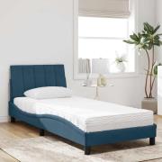 vidaXL Bed with Mattress "Hanko" Blue 80x200 cm Velvet