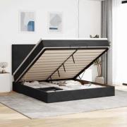 vidaXL Ottoman sängram med madrasser svart 200x200 cm sammet