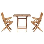 vidaXL Trädgårdsmöbelset 3 pcs Brun Massivt Akaciaträ