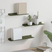 vidaXL Flytande hylla Väggmonterad 3 pcs Olivgrön 40 x 9 x 2,5 cm Stål