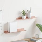 vidaXL Flytande hylla Väggmonterad 2 pcs Rosa 40 x 9 x 2,5 cm Stål