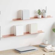 vidaXL Vägg hylla med hylla Väggmonterad 2 pcs Rosa 80 x 9 x 2,5 cm