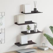 vidaXL Flytande hylla Väggmonterad 4 pcs Svart 40 x 18 x 2,5 cm Stål