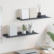 vidaXL Flytande hylla 2 pcs Antracit 60 x 18 x 2,5 cm Stål