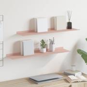vidaXL Vägg hylla med hylla Väggmonterad 2 pcs Rosa 80 x 18 x 2,5 cm