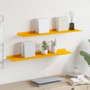vidaXL Vägg hylla med hylla 2 pcs Senapsgul 80 x 18 x 2,5 cm