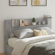 vidaXL Huvudgavelsskåp med LED med hylla Betong 180 x 16,5 x 103,5 cm