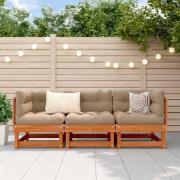 vidaXL Sektionell Soffa Enheter VaxBrun 183 x 61 x 62 cm Massivt furu